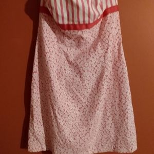 Melly M pink and white strapless dress size 6